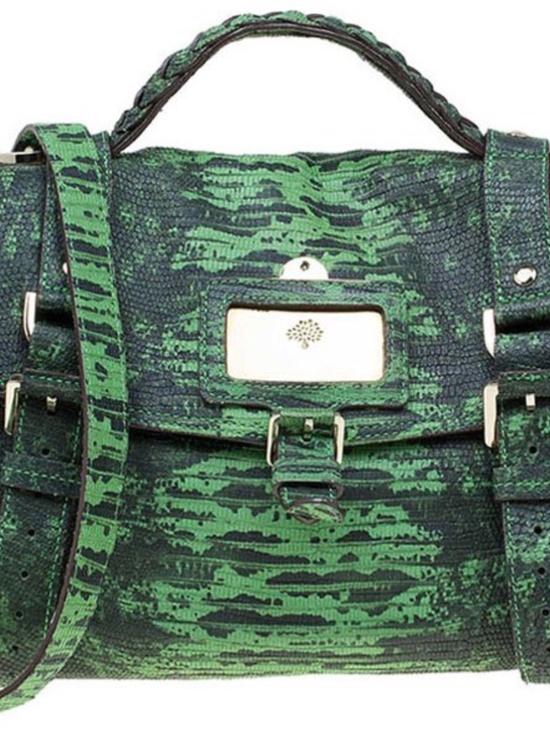 Mulberry Handbags - Mulberry Green & Yellow Textured Leather Alexa Bag
